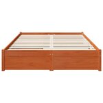 vidaXL Cadre de lit Cire marron 140 x 200 cm Bois de Pin Massif