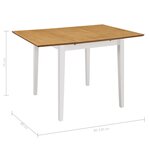 vidaXL Table à manger extensible Blanc (80-120)x80x74 cm MDF