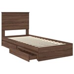 vidaXL Lit de Rangement Chêne brun 90 x 190 cm Bois d'ingénierie