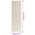 vidaXL Tapis ZIZUR crème 80x250 cm aspect de jute intérieur extérieur