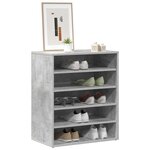 vidaXL Armoire à chaussures Gris béton 60x35x70 cm Bois d’ingénierie