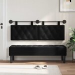 vidaXL Tête de lit suspendue Avec lumière LED Noir Velours