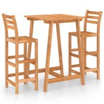vidaXL Ensemble de bar d'extérieur 3 Pièces Bois d'acacia massif