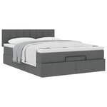 vidaXL Lit ottoman avec matelas gris foncé 140x200 cm tissu
