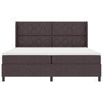vidaXL Lit à ressort LED avec matelas Marron foncé 200 x 200 cm tissu