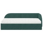 vidaXL Cadre de lit d'angle avec matelas 2 pc Vert foncé 80 x 200 cm