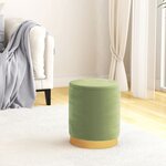 vidaXL Tabouret de rangement rond Vert moutarde Velours 31 x 37 cm