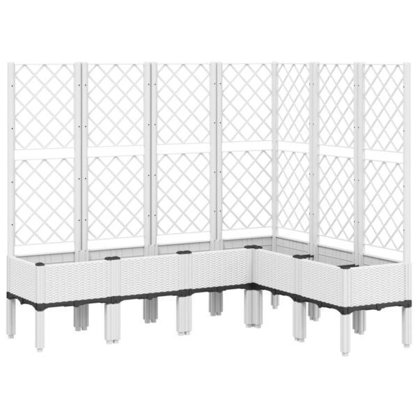 vidaXL Jardinière avec treillis blanc 160x120x142 cm PP