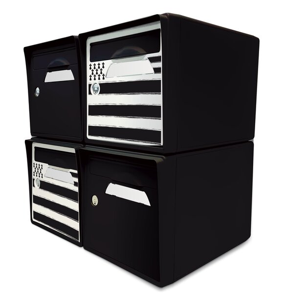 Pack de 4 boîtes aux lettres 1 porte - 2x "Breizh" - 2x "Noir intense"