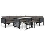 vidaXL Canapé central sectionnel et coussin Résine tressée Anthracite