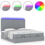 VidaXL Cadre de lit ottoman et matelas gris clair 160x200cm tissu