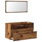 vidaXL Armoire de salle de bain et miroir vieux bois bois d'ingénierie