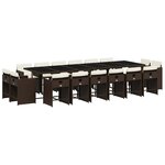 vidaXL Ensemble à manger de jardin et coussins 17 Pièces marron rotin