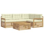 vidaXL Ensemble de canapés d'extérieur 6 pc Blanc et crème Polyester