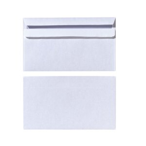 Enveloppe blanche format Raja DL - 110 x 220 mm sans fenêtre - Fermeture  auto-adhésive - Papier vélin 90 g/m² pas cher