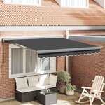 vidaXL Auvent Rétractable Anthracite 300 x 250 cm Tissu  Métal