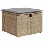 vidaXL Ensemble de canapé de jardin 6 Pièces Beige Poly rotin