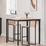 vidaXL Table de bar Naturel 110 x 55 x 105 cm Bois de pin massif
