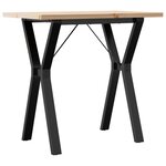 vidaXL Table à manger cadre en Y 80x50x75 5cm bois de pin massif acier