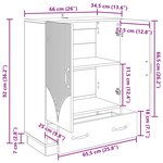 vidaXL Buffet Chêne fumé 66 x 34 5 x 92 cm Bois d'ingénierie