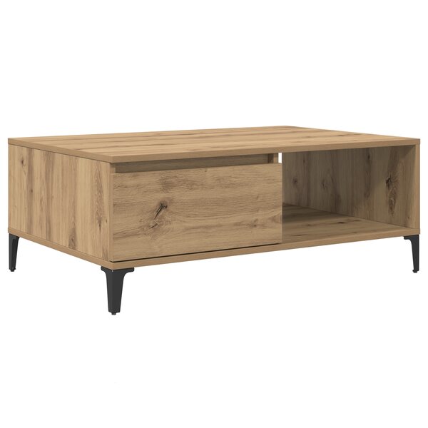 vidaXL Table basse chêne artisanal 90 x 60 x 35 cm Bois d'ingénierie