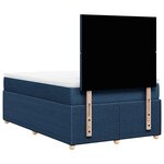 vidaXL Sommier à lattes de lit avec matelas bleu 120x190 cm tissu