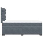vidaXL Sommier à lattes de lit et matelas Gris foncé 90x190 cm Velours