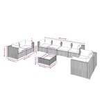 vidaXL Salon de jardin 9 Pièces avec coussins Résine tressée Gris