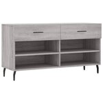 vidaXL Banc à chaussures sonoma gris 102x35x55 cm bois d'ingénierie