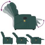 vidaXL Fauteuil inclinable de massage Vert foncé Tissu
