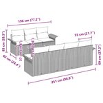 Ensemble de Sofa de Jardin 8 Pièces avec Coussins Beige en Rattan Poly Acacia