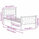 vidaXL Cadre de lit avec tête de lit Taupe 80 x 200 cm Pin massif