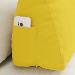 vidaXL Coussin de Dos Jaune clair 60 x 20 x 50 cm tissu