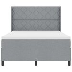 vidaXL Lit à ressorts avec matelas Gris clair 140 x 190 cm tissu