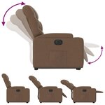 vidaXL Fauteuil inclinable électrique marron tissu