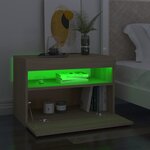 vidaXL Table de chevet avec lumières LED chêne sonoma 60x35x40 cm
