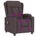 vidaXL Fauteuil de massage Marron foncé Tissu