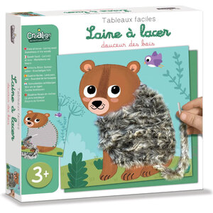 Jeu créatif - Cartes à décorer avec de la laine - 5 modèles animaux - Dès 3 ans - Activité manuelle