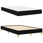 vidaXL Lit à ressorts Noir  Marron 120 x 200 cm Tissu  Bois Engineered