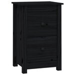 vidaXL Table de chevet Noir 40x35x61 5 cm Bois de pin massif