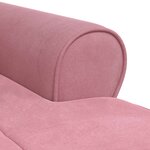 vidaXL Chaise longue avec coussin Rose 91 x 157 x 91 cm Velours