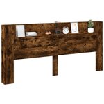 vidaXL Armoire tête de lit avec LED chêne fumé 220x16 5x103 5 cm