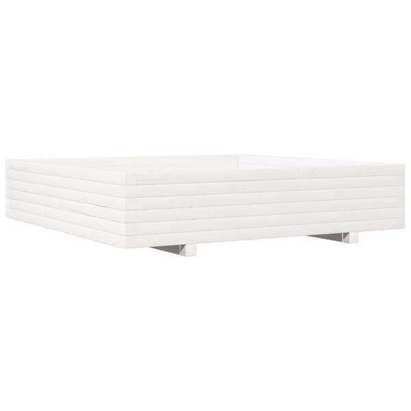 vidaXL Jardinière blanc 110x110x26 5 cm bois de pin massif