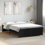 vidaXL Cadre de lit noir 120x190 cm bois d'ingénierie et métal