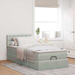 vidaXL Cadre de lit ottoman et matelas gris clair 90x200 cm velours