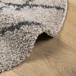 vidaXL Tapis shaggy à poils longs moderne beige et anthracite Ø 160 cm