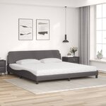 vidaXL Lit avec matelas Dover gris 200x200 cm similicuir