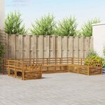 vidaXL Ensemble de canapés d'extérieur 9 Pièces Naturel