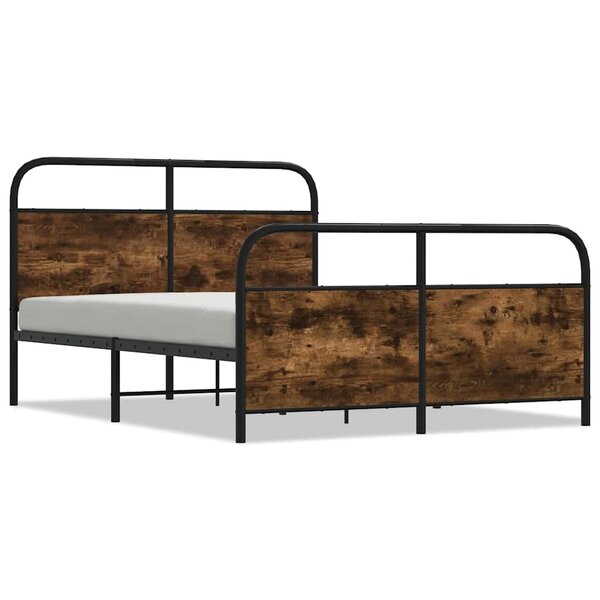vidaXL Cadre de lit sans matelas 120x200 cm chêne fumé bois ingénierie
