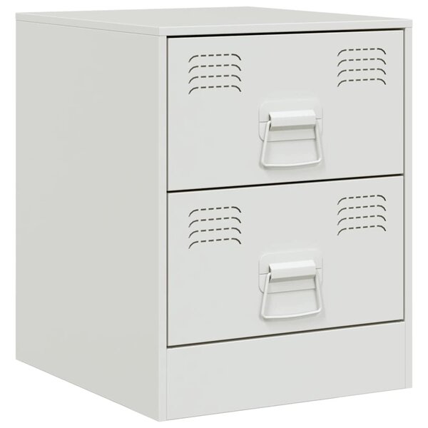 vidaXL Table de chevet blanc 34 5x39x44 cm acier